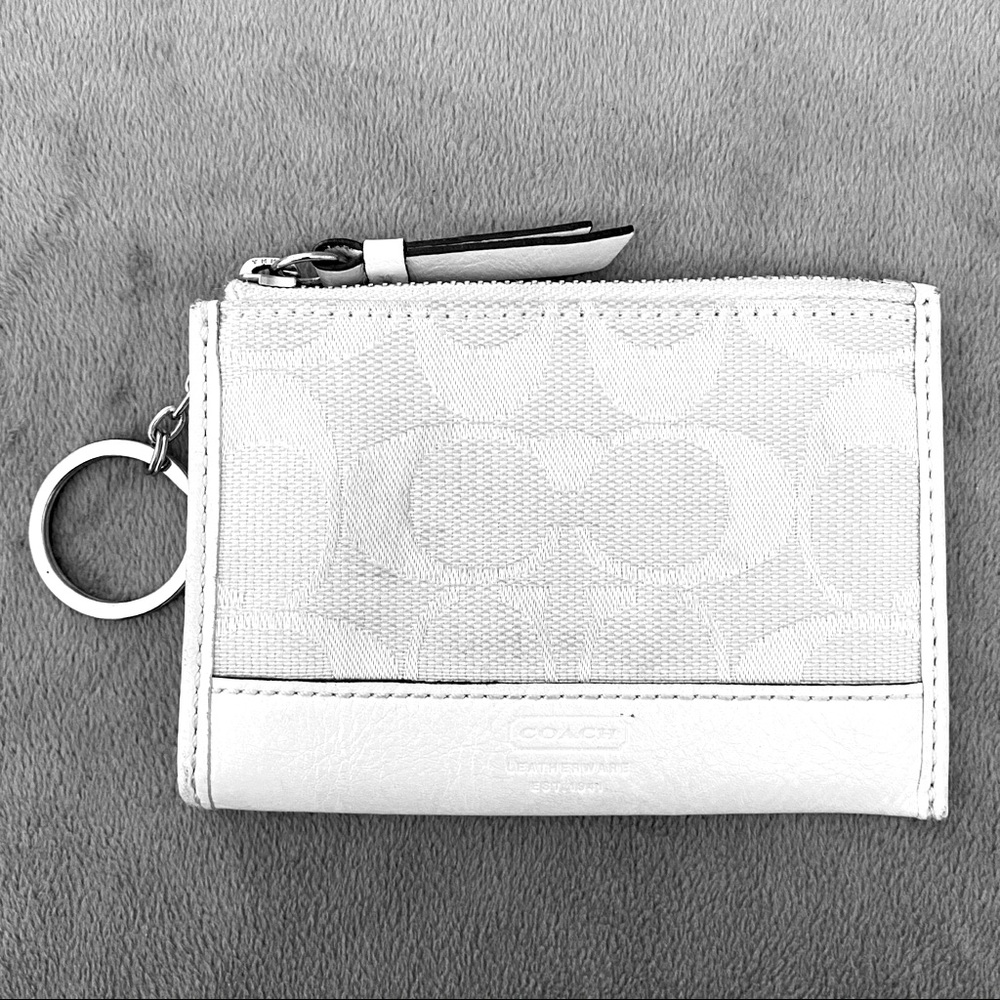 Coach White Monogram Card Case